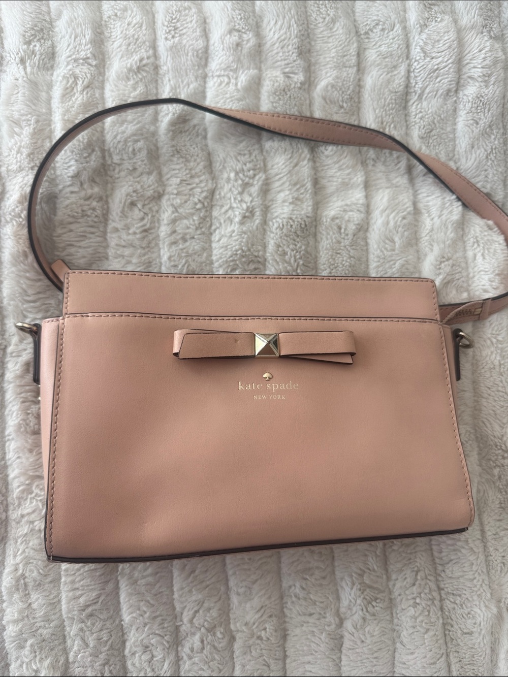 kate spade Blush Pink Leather Bow Crossbody Bag